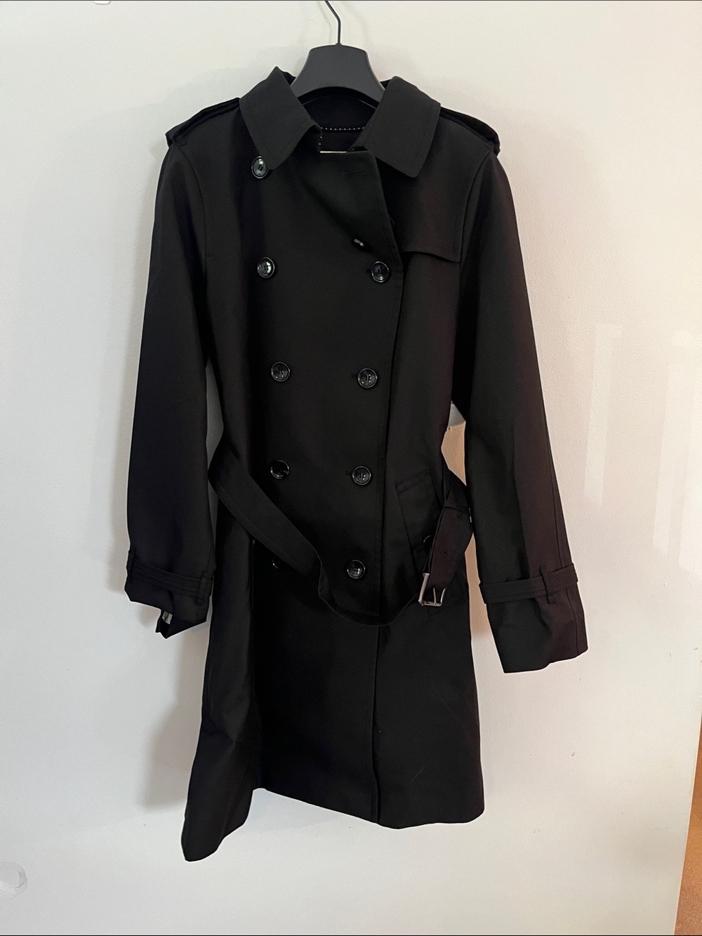 Coach Black Double-Breasted Women's Trench Coat with Belt